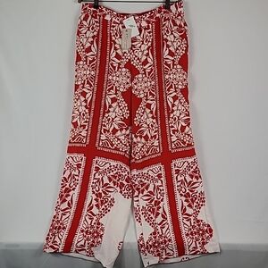 Philosophy Republic Clothing Wide Leg Lounge Pants Red White Size 1X NWT